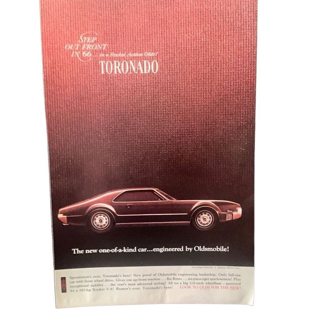 Vintage 1965 Oldsmobile Toronado Step out Ad Advertisement